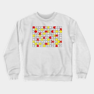 Jigsaw puzzle red and yellow colours Crewneck Sweatshirt
